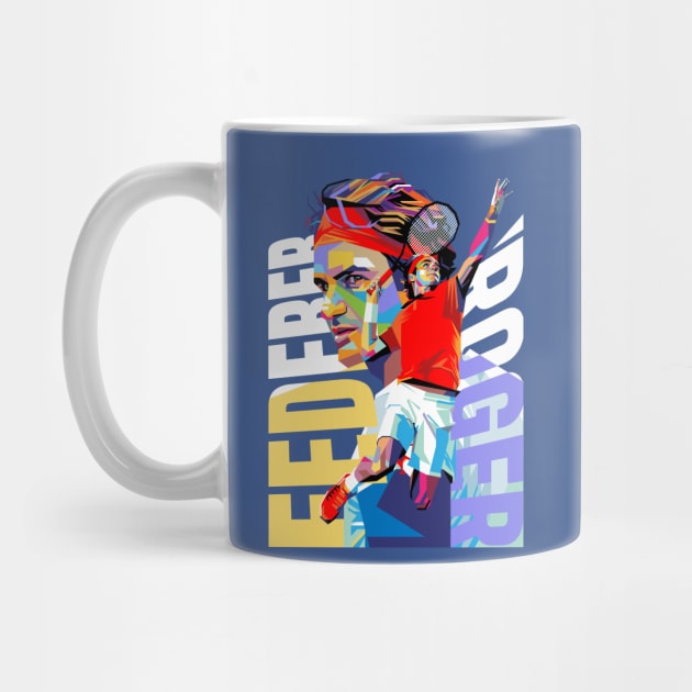 Roger Federer Colorful by Laksana Ardie Store